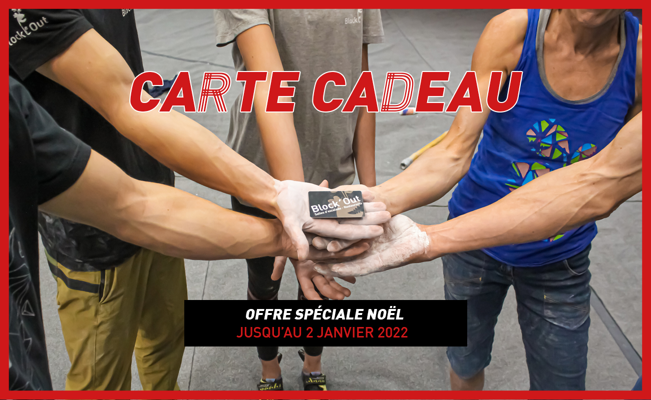 Carte cadeau de Noël : de l'escalade Block'Out pour tous ! 